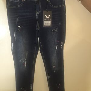 Women's Distressed Black Jeans